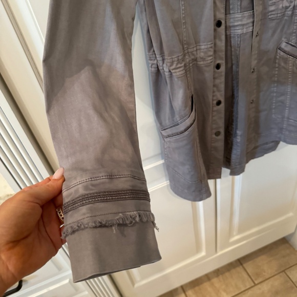 WHITE HOUSE BLACK MARKET WOMEN'S SIZE SMALL CHARCOAL GREY LONG JACKET NWT TOP TO - Picture 5 of 6